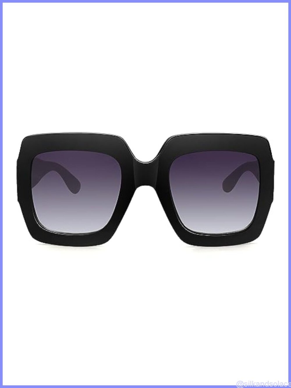 Oversized Square Sunglasses UV400 Protection Wide Frame Retro Shades